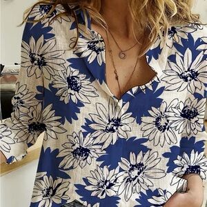 Blue with Daisy’s long sleeve Button up